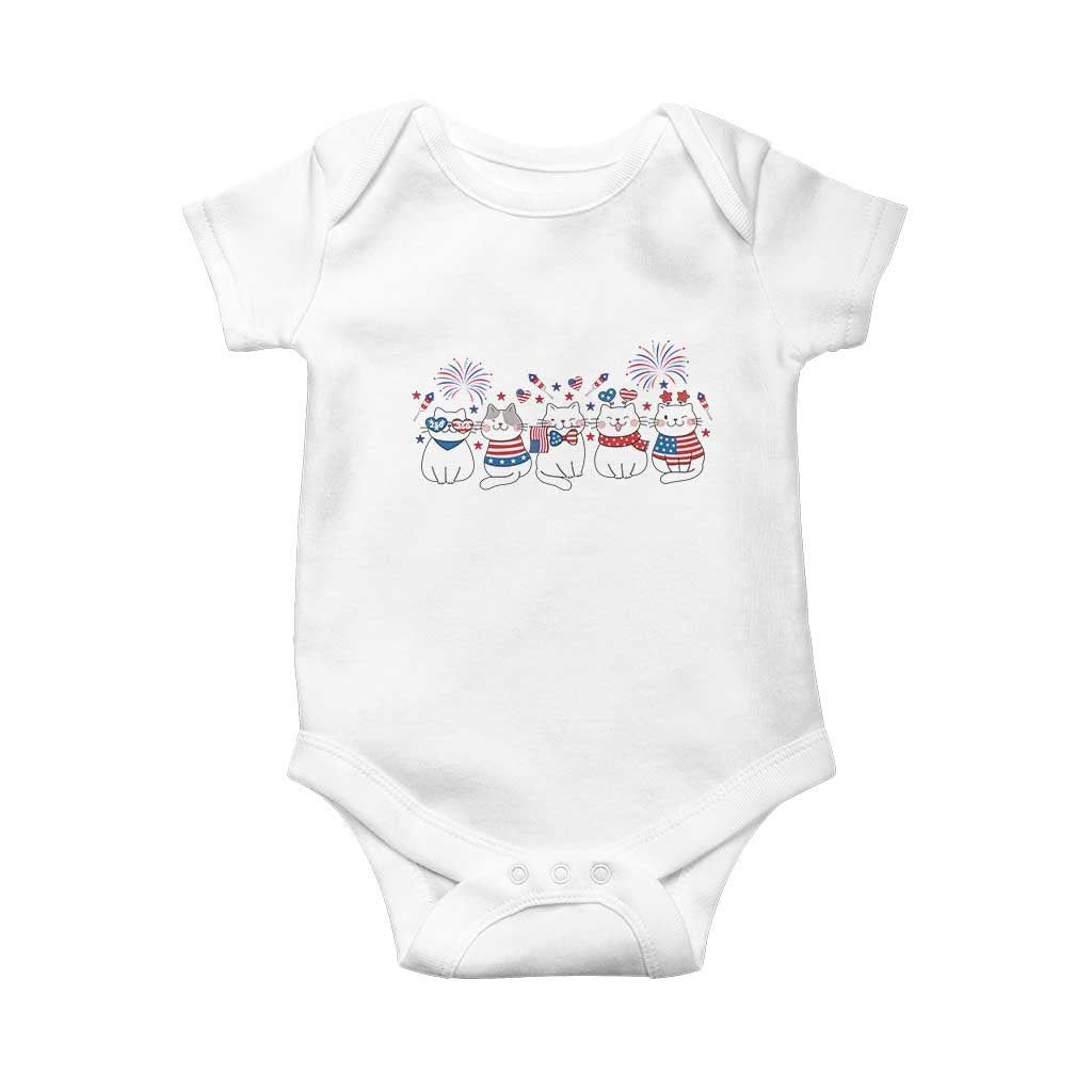 Patriotic Cat Lover Gift Baby Onesie America 250 Anniversary TS12 White Print Your Wear
