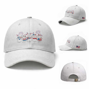 Patriotic Cat Lover Gift Baseball Cap America 250 Anniversary TS12 Baseball Cap Universal Fit White Print Your Wear