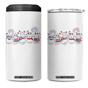 Patriotic Cat Lover Gift 4 in 1 Can Cooler Tumbler America 250 Anniversary TS12 One Size: 16 oz White Print Your Wear