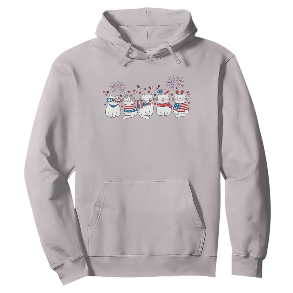 Patriotic Cat Lover Gift Hoodie America 250 Anniversary TS12 Ice Gray Print Your Wear