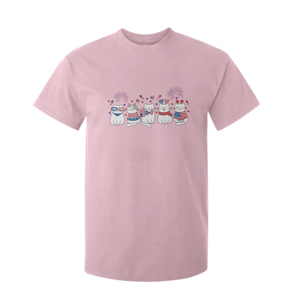 Patriotic Cat Lover Gift T Shirt For Kid America 250 Anniversary TS12 Light Pink Print Your Wear