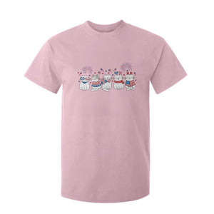 Patriotic Cat Lover Gift T Shirt For Kid America 250 Anniversary TS12 Light Pink Print Your Wear