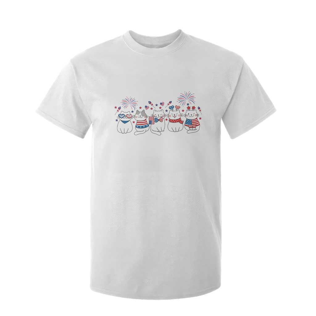 Patriotic Cat Lover Gift T Shirt For Kid America 250 Anniversary TS12 White Print Your Wear