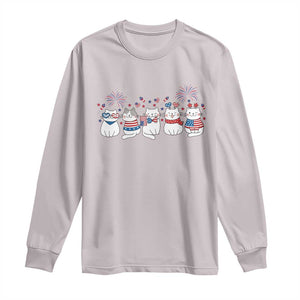 Patriotic Cat Lover Gift Long Sleeve Shirt America 250 Anniversary TS12 Ice Gray Print Your Wear