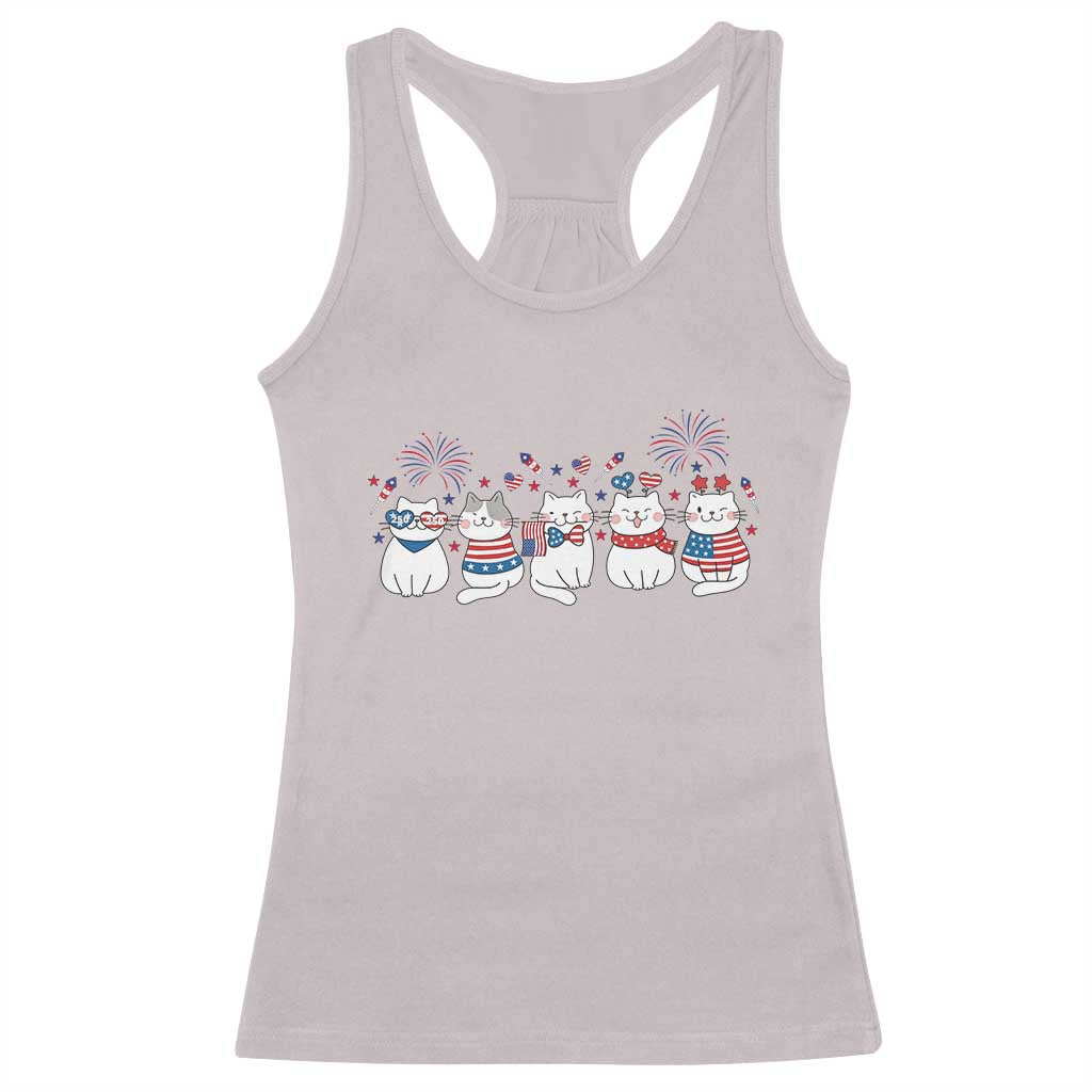 Patriotic Cat Lover Gift Racerback Tank Top America 250 Anniversary TS12 Ice Gray Print Your Wear