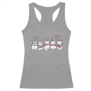 Patriotic Cat Lover Gift Racerback Tank Top America 250 Anniversary TS12 Sport Gray Print Your Wear