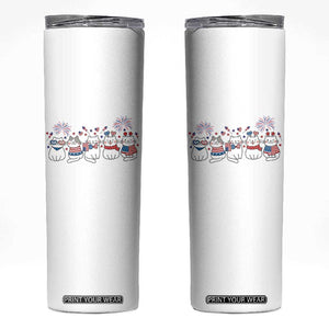 Patriotic Cat Lover Gift Skinny Tumbler America 250 Anniversary TS12 White Print Your Wear