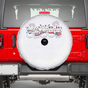 Patriotic Cat Lover Gift Spare Tire Cover America 250 Anniversary TS12 White Print Your Wear
