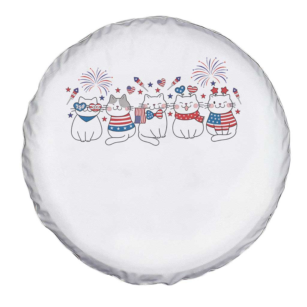 Patriotic Cat Lover Gift Spare Tire Cover America 250 Anniversary TS12 Print Your Wear