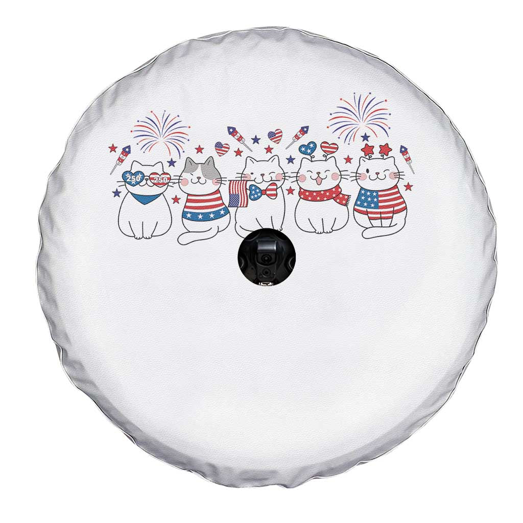 Patriotic Cat Lover Gift Spare Tire Cover America 250 Anniversary TS12 Print Your Wear