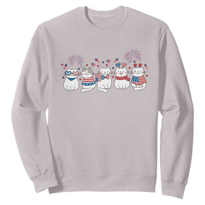 Patriotic Cat Lover Gift Sweatshirt America 250 Anniversary TS12 Ice Gray Print Your Wear