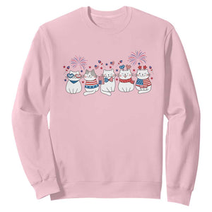 Patriotic Cat Lover Gift Sweatshirt America 250 Anniversary TS12 Light Pink Print Your Wear