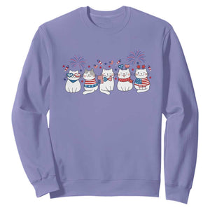 Patriotic Cat Lover Gift Sweatshirt America 250 Anniversary TS12 Violet Print Your Wear