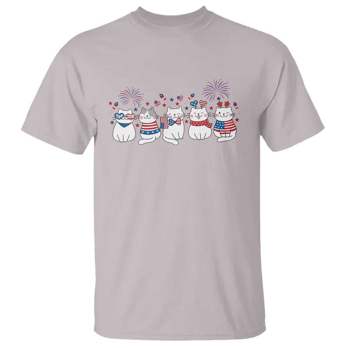 Patriotic Cat Lover Gift T Shirt America 250 Anniversary TS12 Ice Gray Print Your Wear