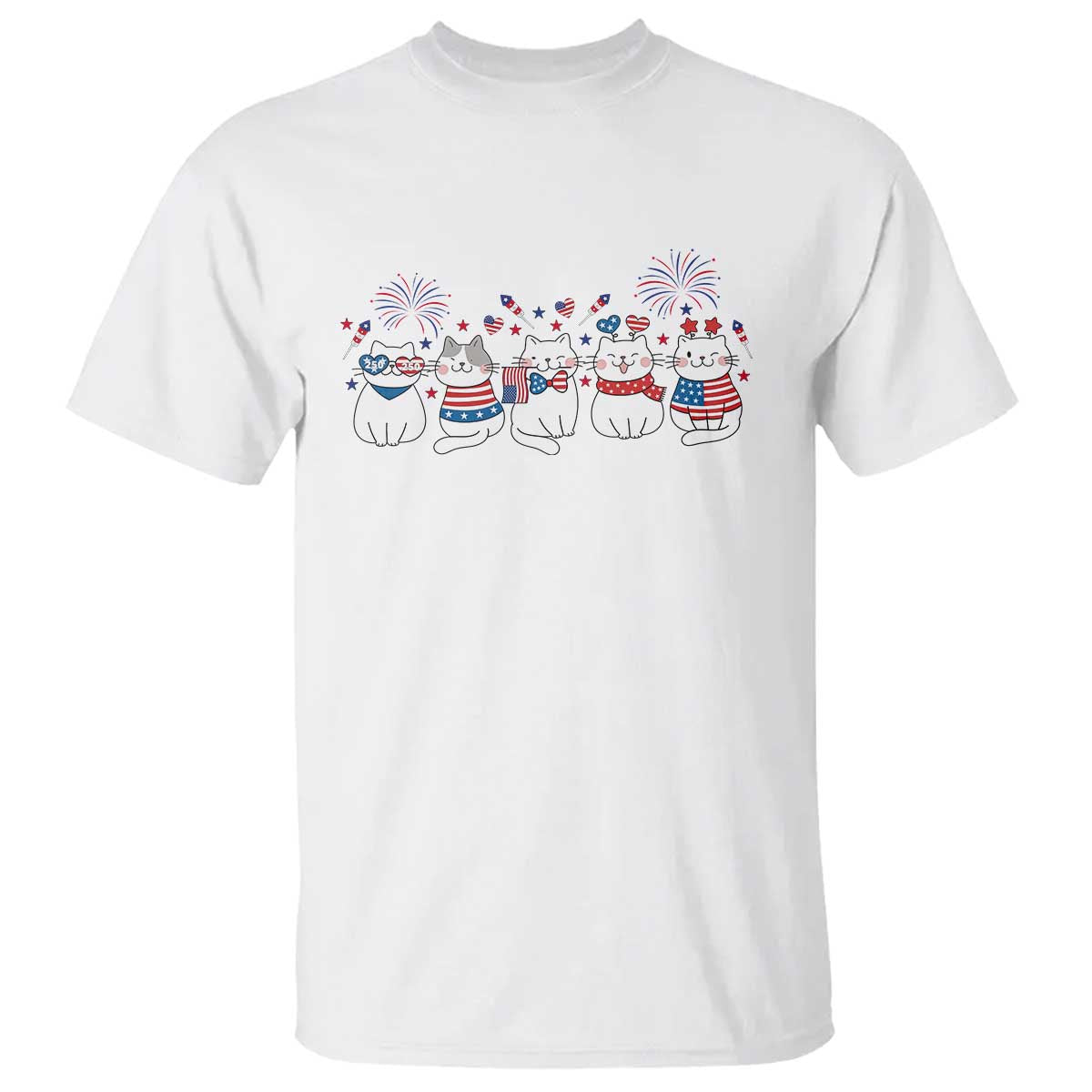 Patriotic Cat Lover Gift T Shirt America 250 Anniversary TS12 White Print Your Wear