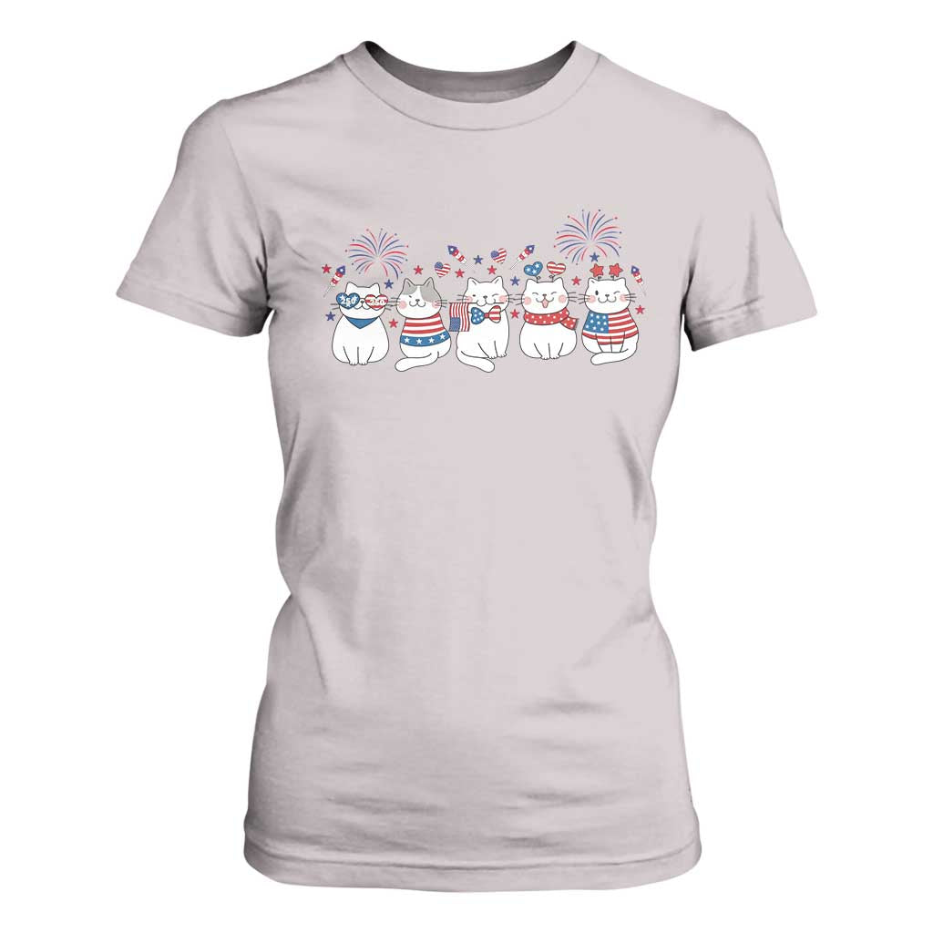 Patriotic Cat Lover Gift T Shirt For Women America 250 Anniversary TS12 Ice Gray Print Your Wear