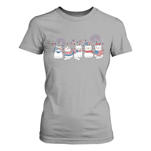 Patriotic Cat Lover Gift T Shirt For Women America 250 Anniversary TS12 Sport Gray Print Your Wear