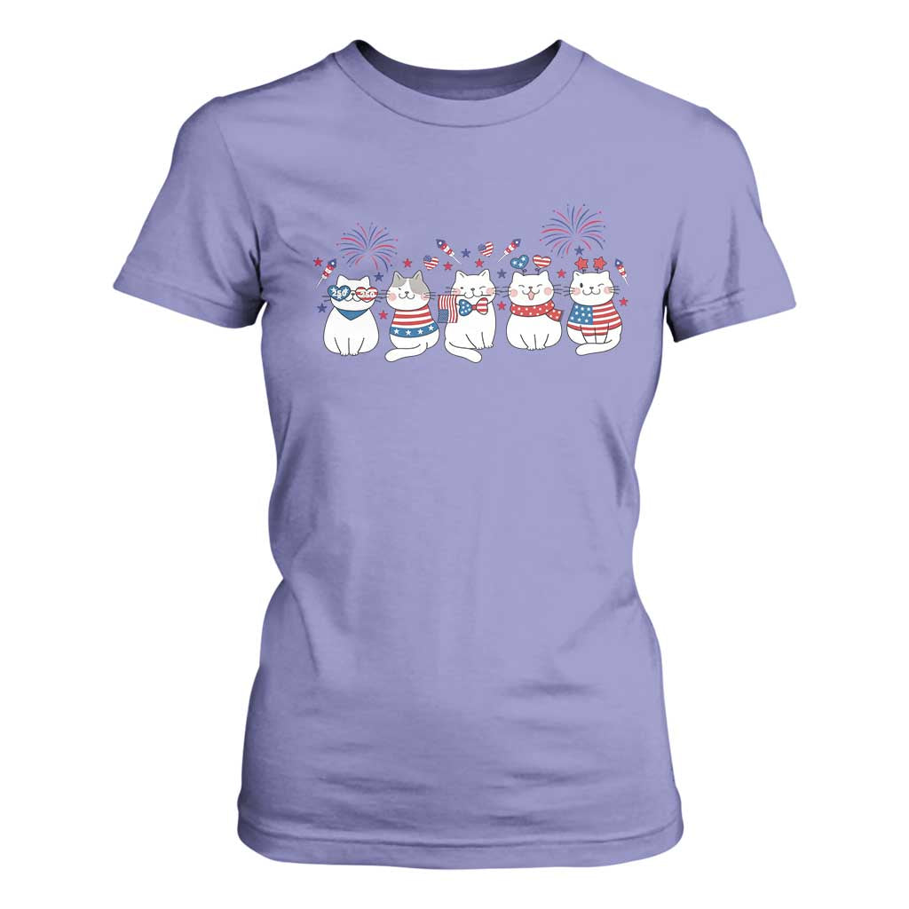 Patriotic Cat Lover Gift T Shirt For Women America 250 Anniversary TS12 Violet Print Your Wear