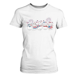 Patriotic Cat Lover Gift T Shirt For Women America 250 Anniversary TS12 White Print Your Wear