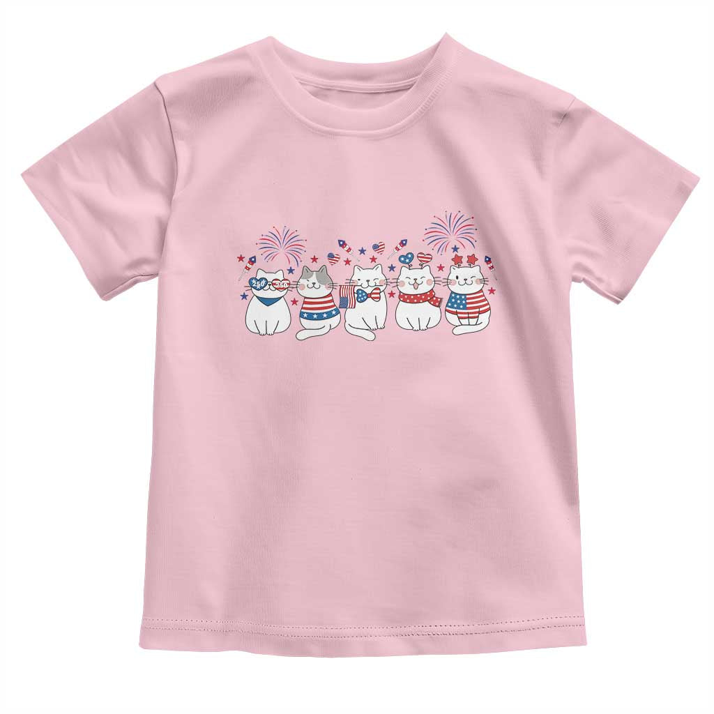 Patriotic Cat Lover Gift Toddler T Shirt America 250 Anniversary TS12 Light Pink Print Your Wear