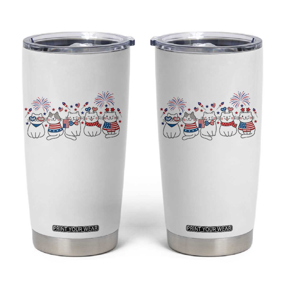 Patriotic Cat Lover Gift Tumbler Cup America 250 Anniversary TS12 White Print Your Wear