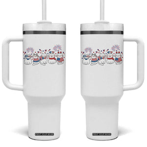 Patriotic Cat Lover Gift Tumbler With Handle America 250 Anniversary TS12 One Size: 40 oz White Print Your Wear