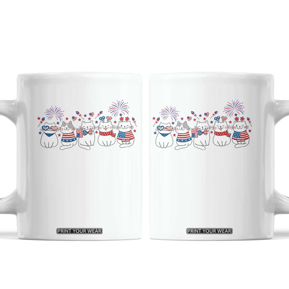 Patriotic Cat Lover Gift Coffee Mug America 250 Anniversary TS12 White Print Your Wear