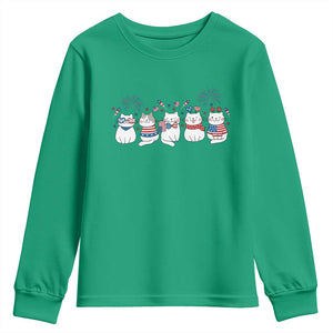 Patriotic Cat Lover Gift Youth Sweatshirt America 250 Anniversary TS12 Irish Green Print Your Wear