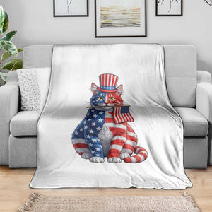 Proud American Cat Lover Throw Blanket Patriotic Animal Lover Gift TS12 Print Your Wear