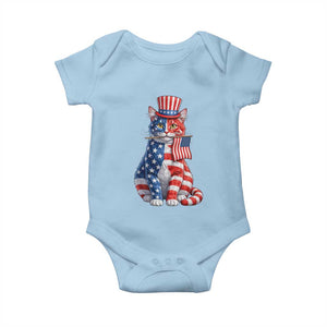 Proud American Cat Lover Baby Onesie Patriotic Animal Lover Gift TS12 Light Blue Print Your Wear