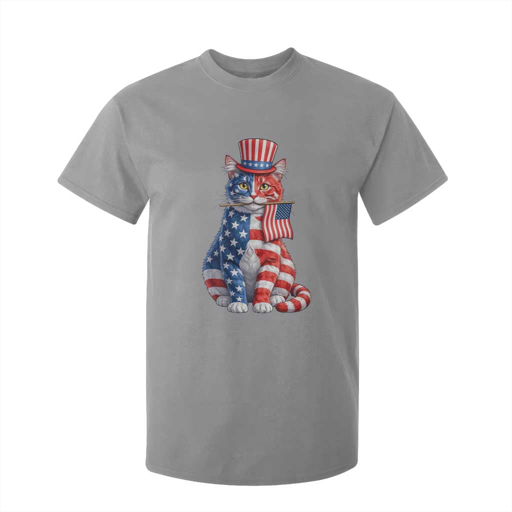 Proud American Cat Lover T Shirt For Kid Patriotic Animal Lover Gift TS12 Sport Gray Print Your Wear
