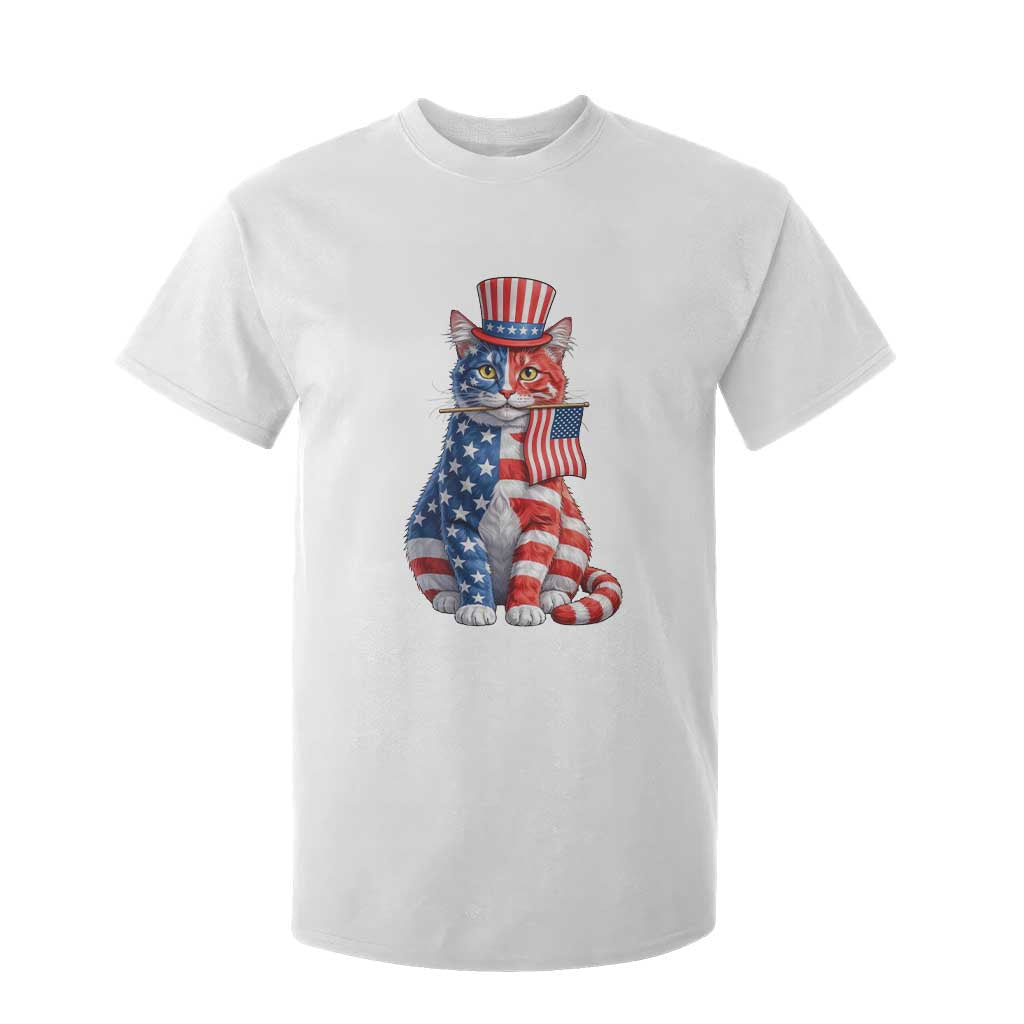 Proud American Cat Lover T Shirt For Kid Patriotic Animal Lover Gift TS12 White Print Your Wear