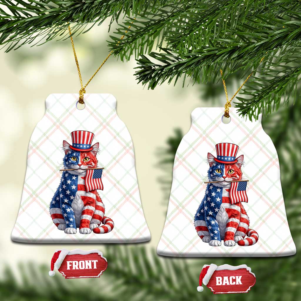 Proud American Cat Lover Ceramic Ornament Patriotic Animal Lover Gift TS12 Print Your Wear