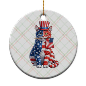 Proud American Cat Lover Ceramic Ornament Patriotic Animal Lover Gift TS12 1pc Christmas Plaid Print Your Wear