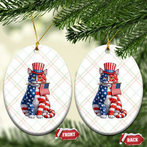Proud American Cat Lover Ceramic Ornament Patriotic Animal Lover Gift TS12 Print Your Wear