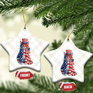 Proud American Cat Lover Ceramic Ornament Patriotic Animal Lover Gift TS12 Print Your Wear