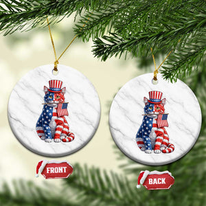 Proud American Cat Lover Ceramic Ornament Patriotic Animal Lover Gift TS12 1pc White Marble Print Your Wear