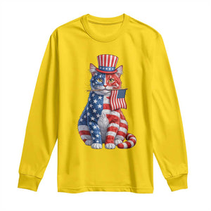 Proud American Cat Lover Long Sleeve Shirt Patriotic Animal Lover Gift TS12 Daisy Print Your Wear