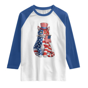 Proud American Cat Lover Raglan Shirt Patriotic Animal Lover Gift TS12 White Royal Print Your Wear
