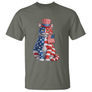 Proud American Cat Lover T Shirt Patriotic Animal Lover Gift TS12 Military Green Print Your Wear
