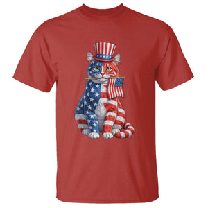 Proud American Cat Lover T Shirt Patriotic Animal Lover Gift TS12 Red Print Your Wear