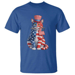 Proud American Cat Lover T Shirt Patriotic Animal Lover Gift TS12 Royal Blue Print Your Wear
