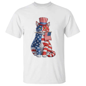 Proud American Cat Lover T Shirt Patriotic Animal Lover Gift TS12 White Print Your Wear