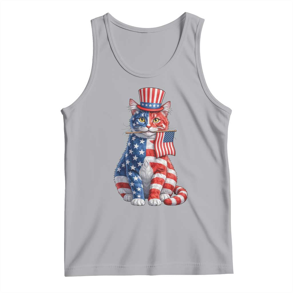 Proud American Cat Lover Tank Top Patriotic Animal Lover Gift TS12 Athletic Heather Print Your Wear