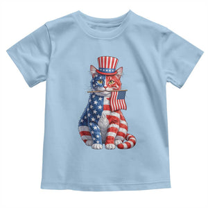 Proud American Cat Lover Toddler T Shirt Patriotic Animal Lover Gift TS12 Light Blue Print Your Wear
