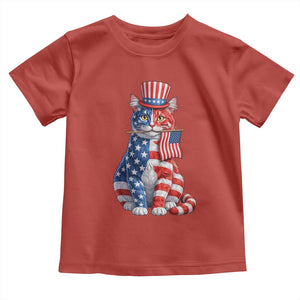Proud American Cat Lover Toddler T Shirt Patriotic Animal Lover Gift TS12 Red Print Your Wear