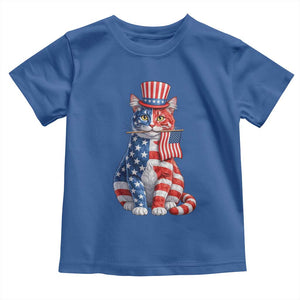 Proud American Cat Lover Toddler T Shirt Patriotic Animal Lover Gift TS12 Royal Blue Print Your Wear