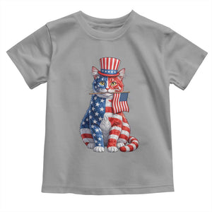 Proud American Cat Lover Toddler T Shirt Patriotic Animal Lover Gift TS12 Sport Gray Print Your Wear