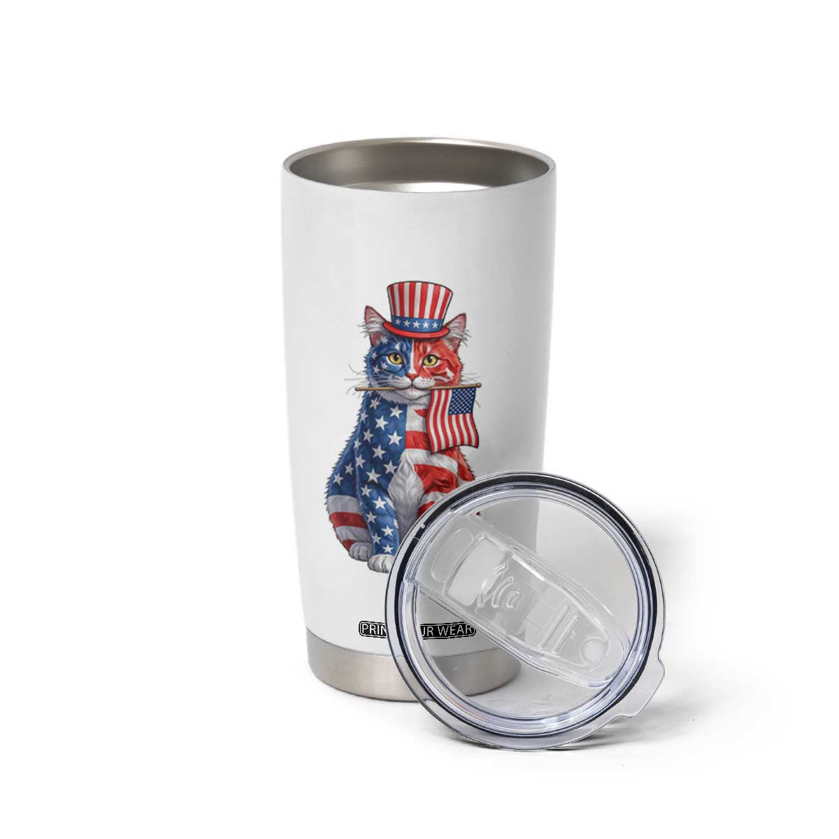 Proud American Cat Lover Tumbler Cup Patriotic Animal Lover Gift TS12 Print Your Wear
