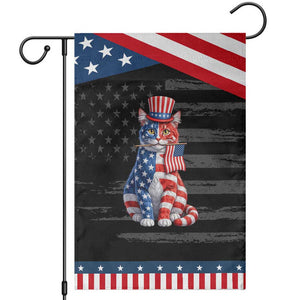 Proud American Cat Lover Garden Flag Patriotic Animal Lover Gift TS12 Distressed Black Blue Print Your Wear